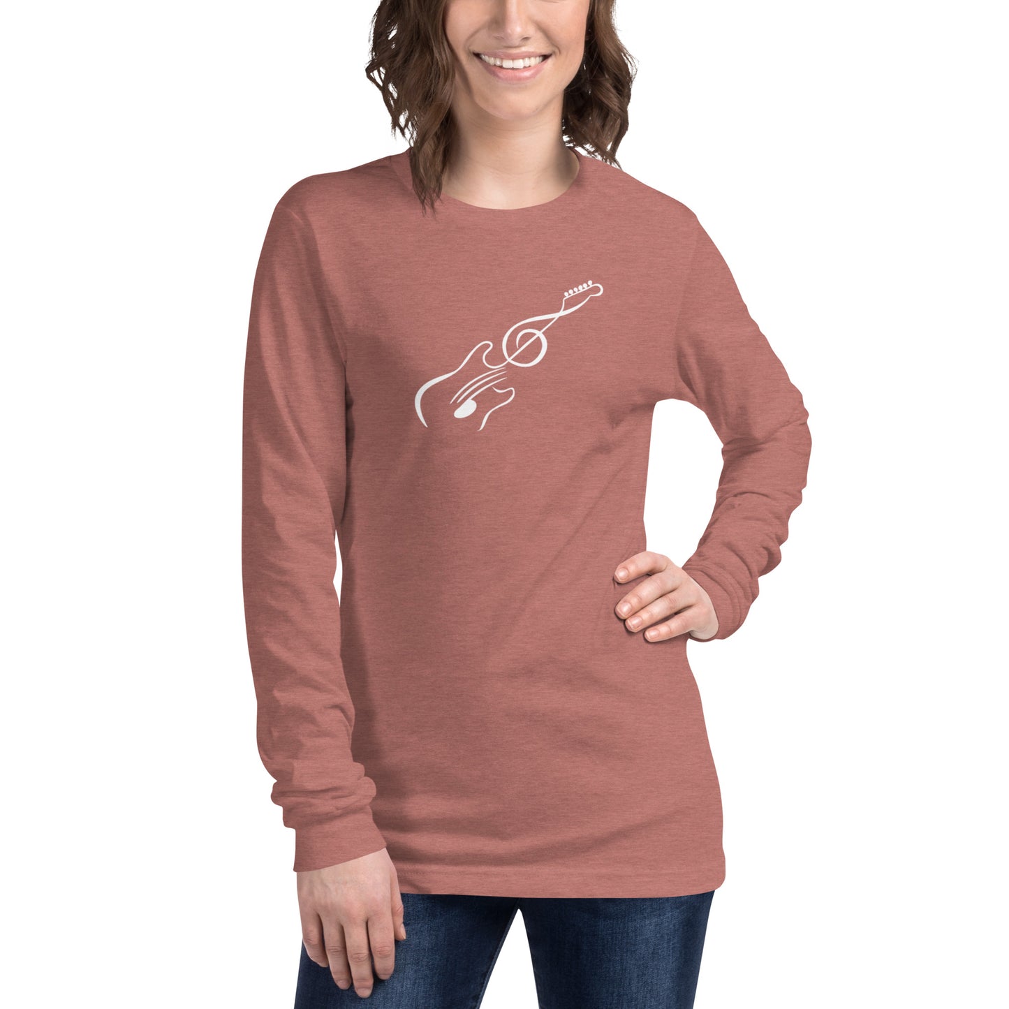 Music Note Guitar Long Sleeve Tee