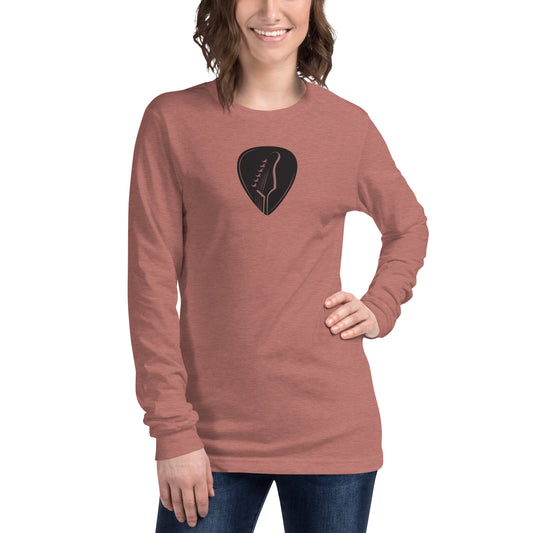 Guitar Pick in Heather Mauve Long Sleeve Tee