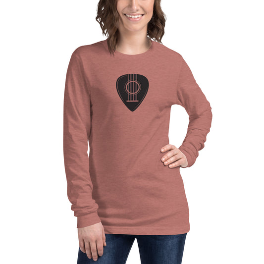 Guitar Pick in Heather Mauve Long Sleeve Tee