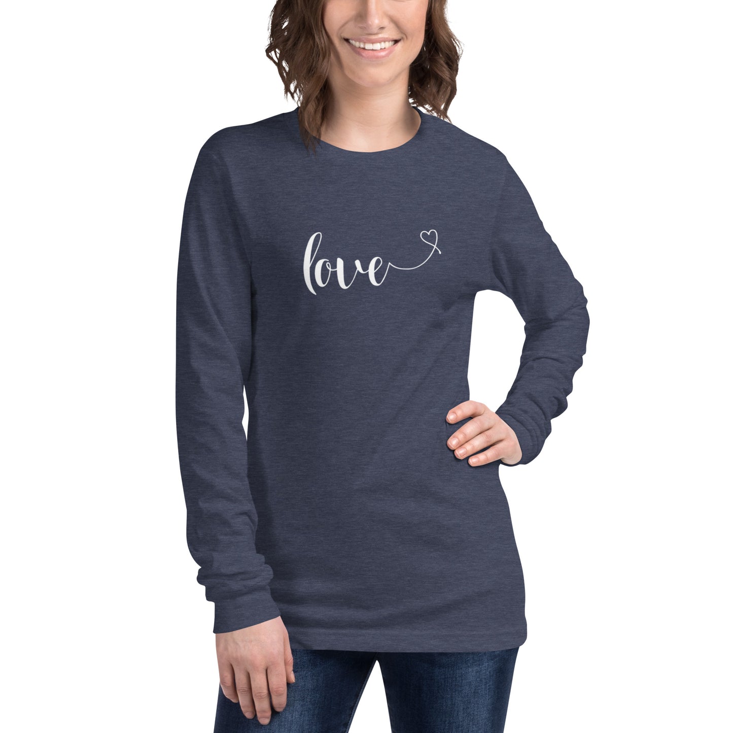 Love (heart) (white) Long Sleeve Tee