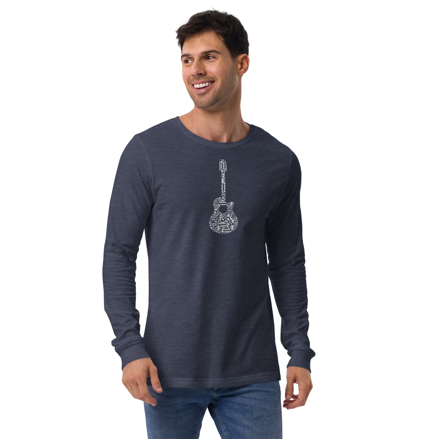 Music Notes Guitar  Long Sleeve Tee