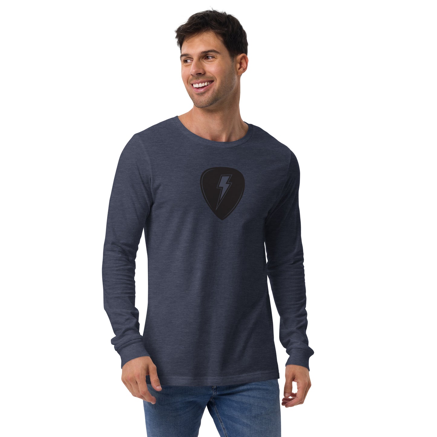 Lightning Pick in Heather Navy Long Sleeve Tee