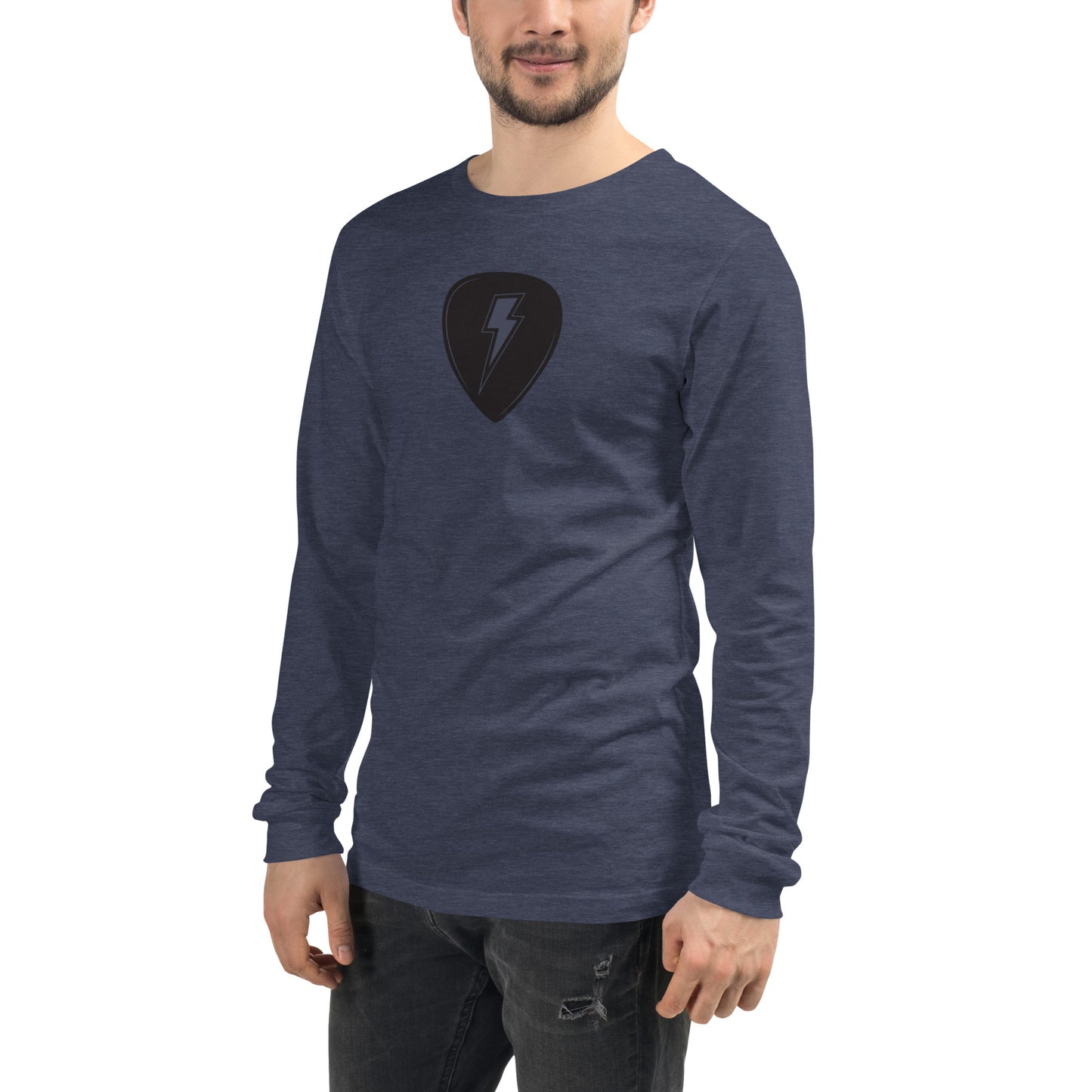 Lightning Pick in Heather Navy Long Sleeve Tee