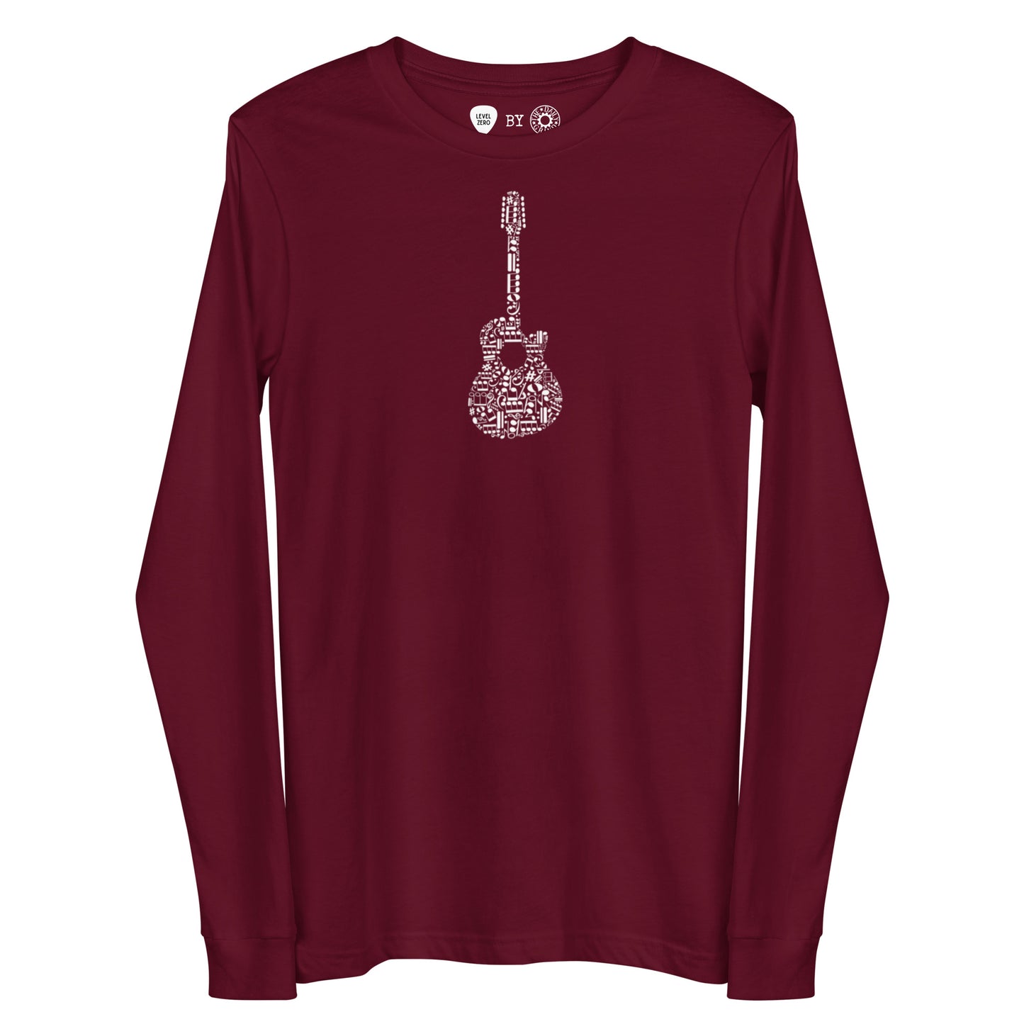 Music Notes Guitar  Long Sleeve Tee