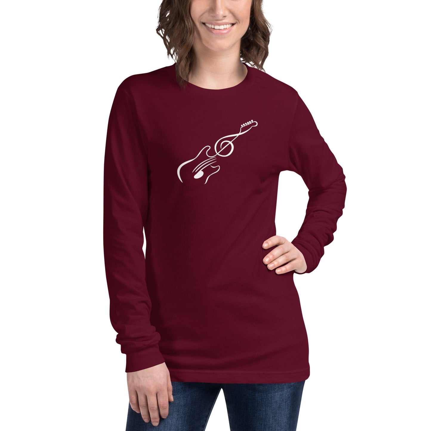 Music Note Guitar Long Sleeve Tee