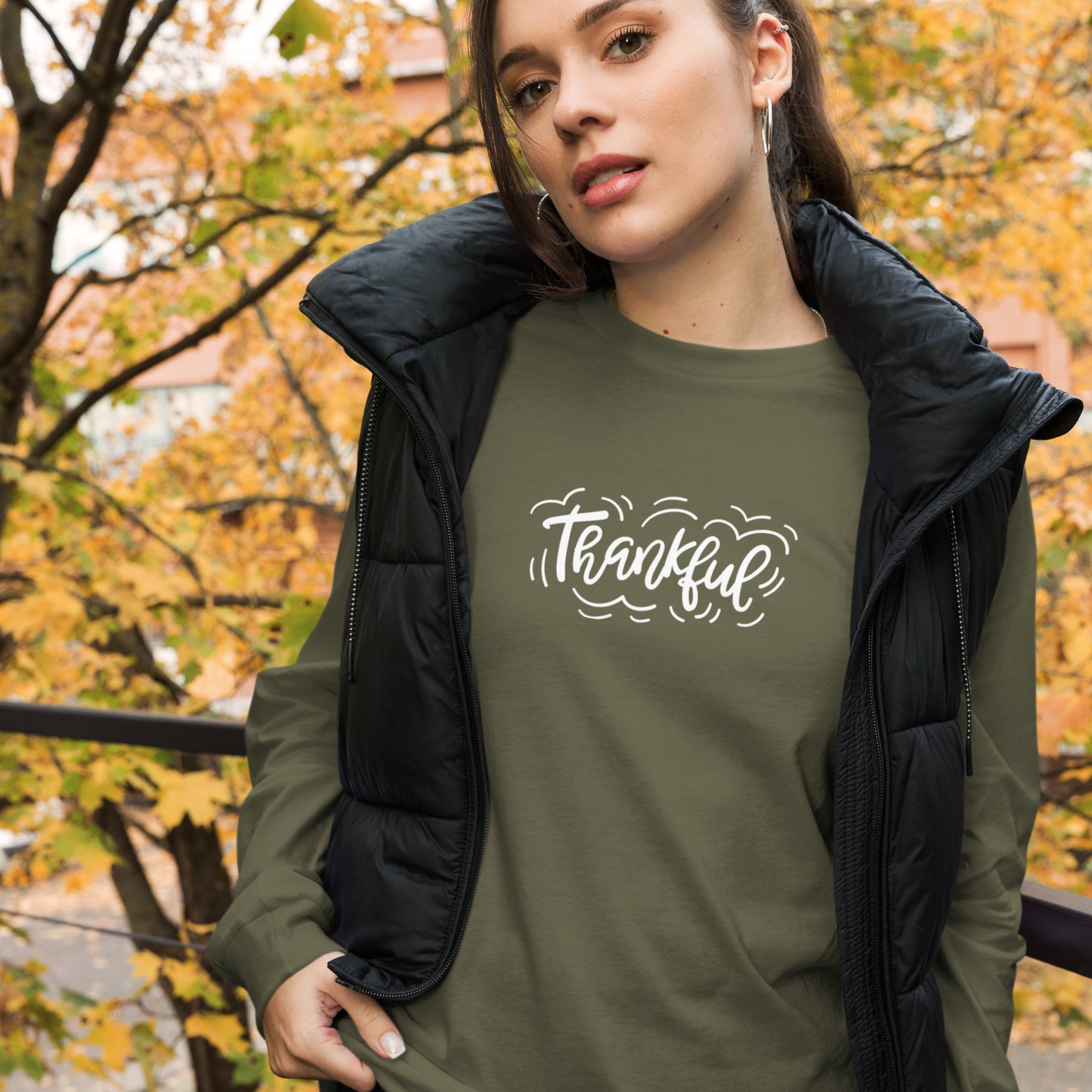 Thankful (white) Long Sleeve Tee