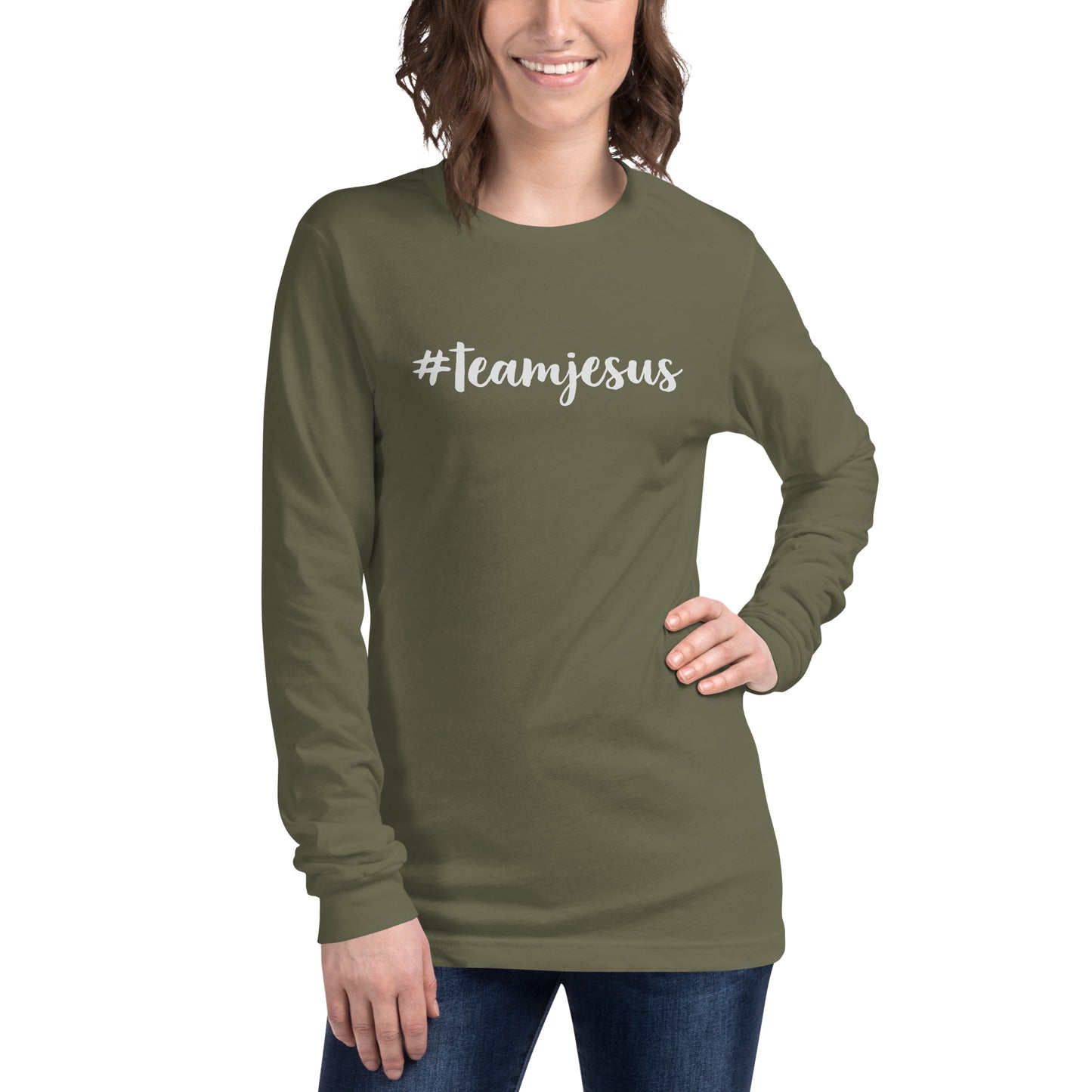 #TeamJesus Cursive Long Sleeve Tee