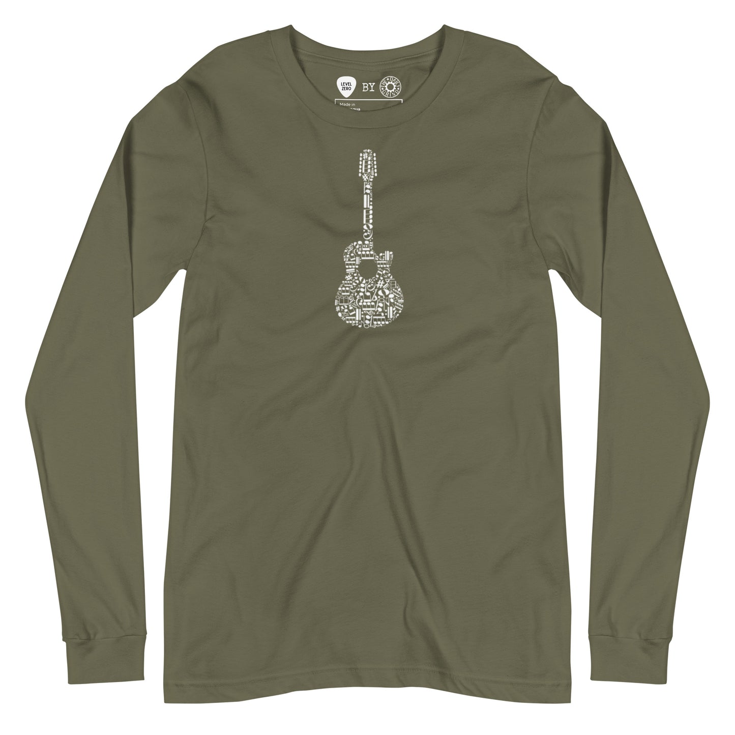 Music Notes Guitar  Long Sleeve Tee