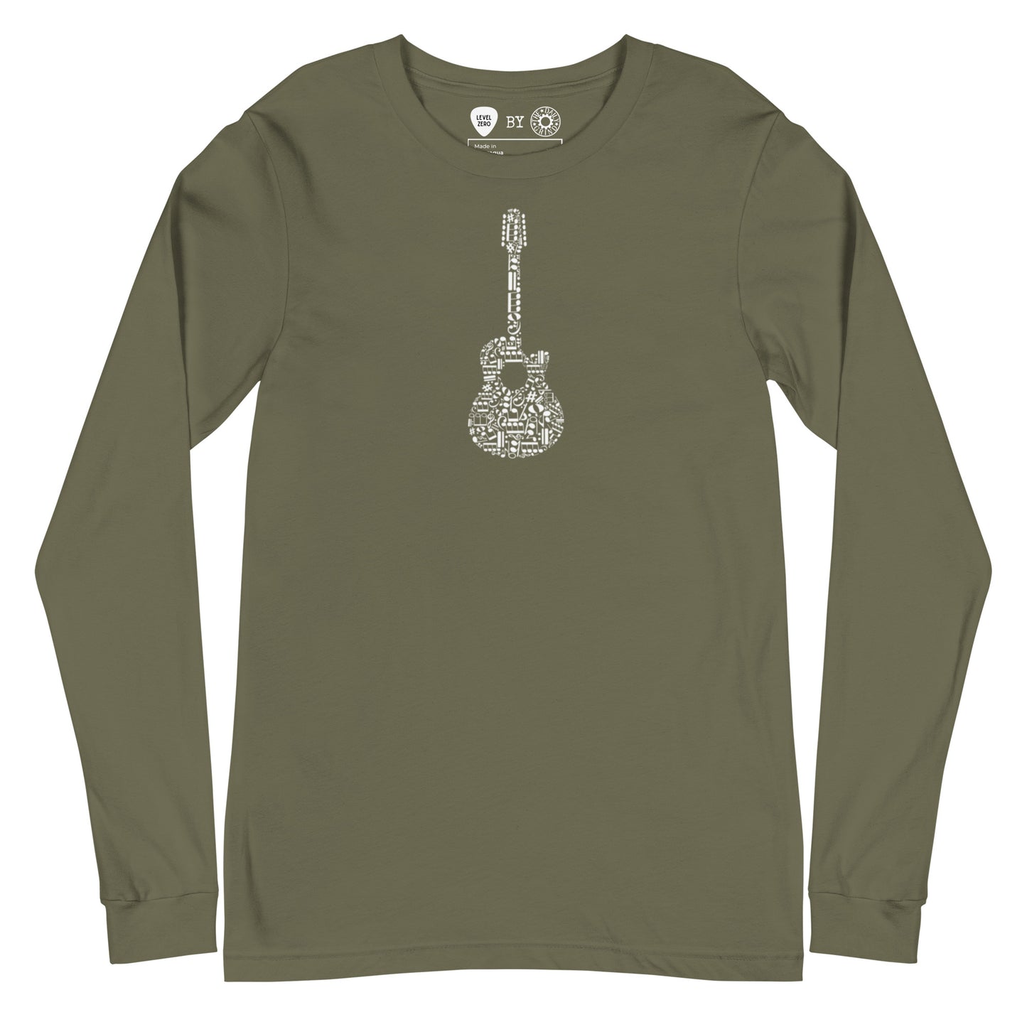 Music Notes Guitar  Long Sleeve Tee