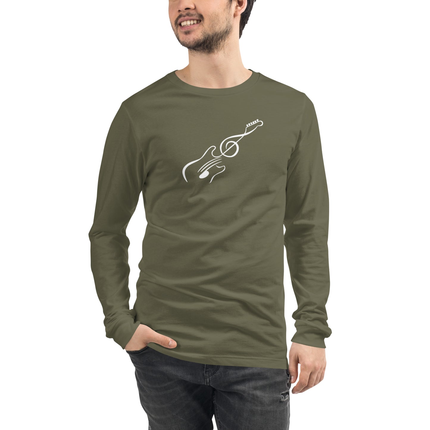 Music Note Guitar Long Sleeve Tee