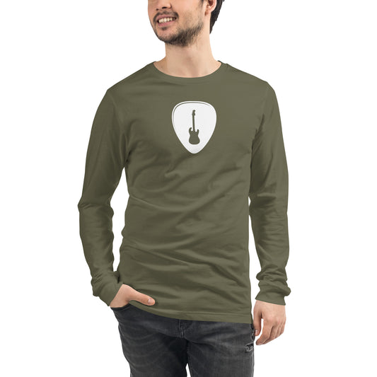 Guitar Pick in Military Green Long Sleeve Tee