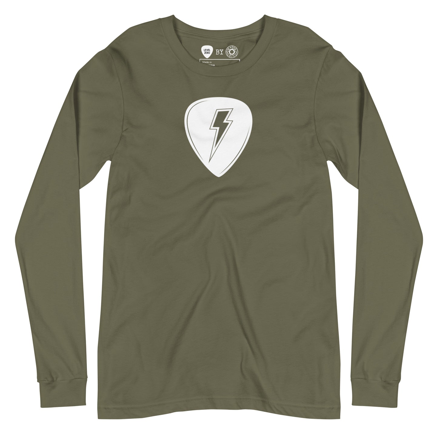 Lightning Pick in Military Green Long Sleeve Tee