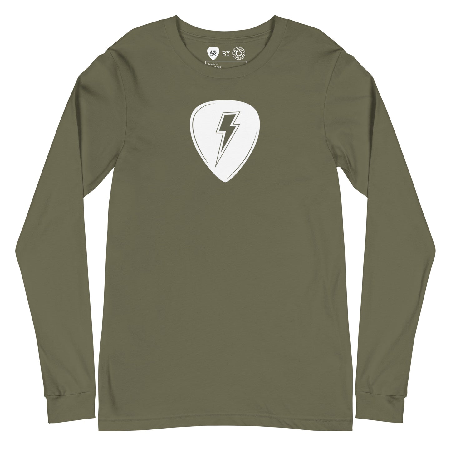 Lightning Pick in Military Green Long Sleeve Tee