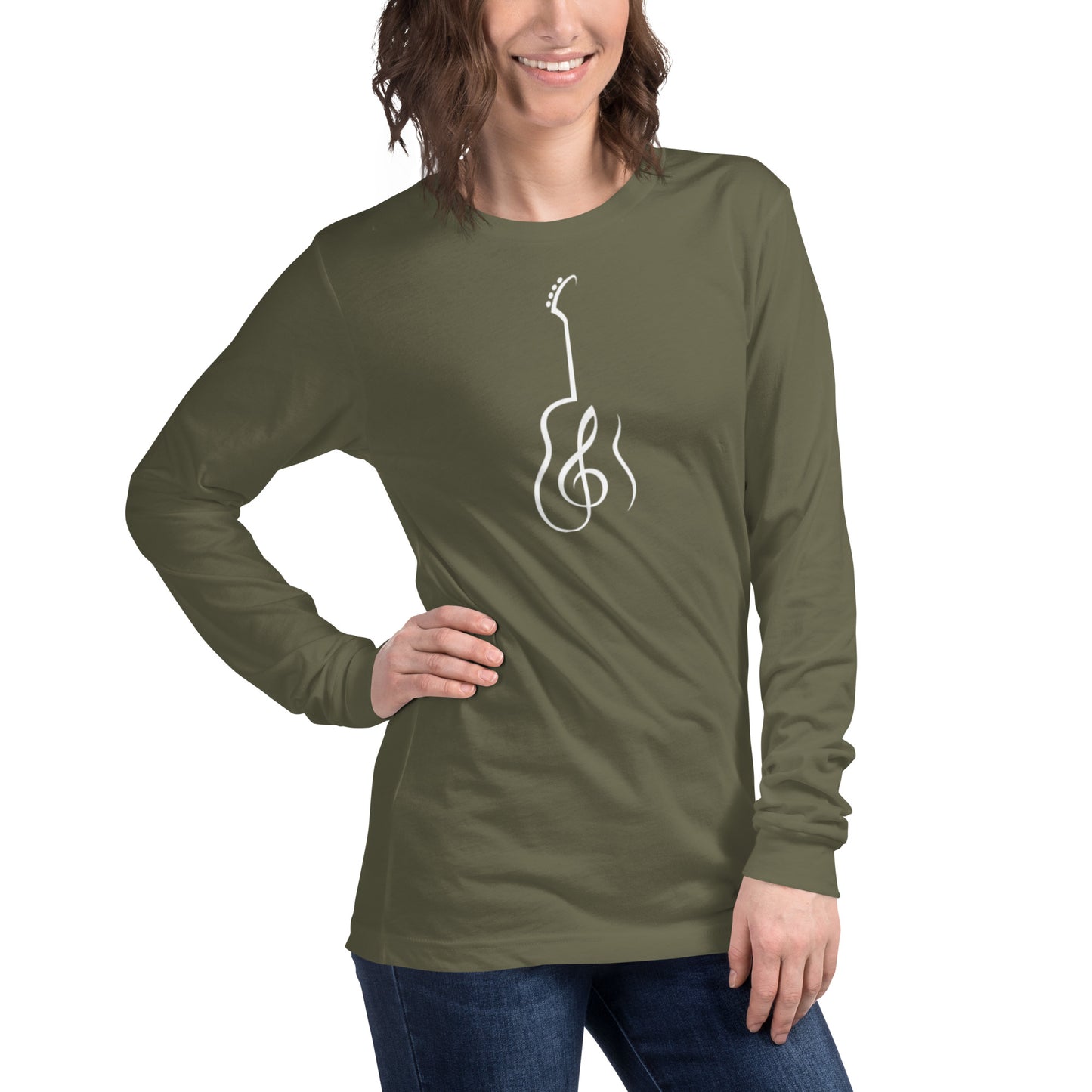 Music Note Guitar Long Sleeve Tee