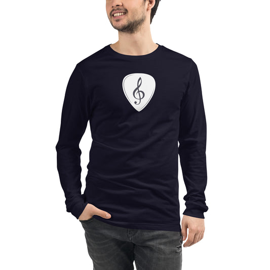 Treble Clef Pick in Navy Long Sleeve Tee