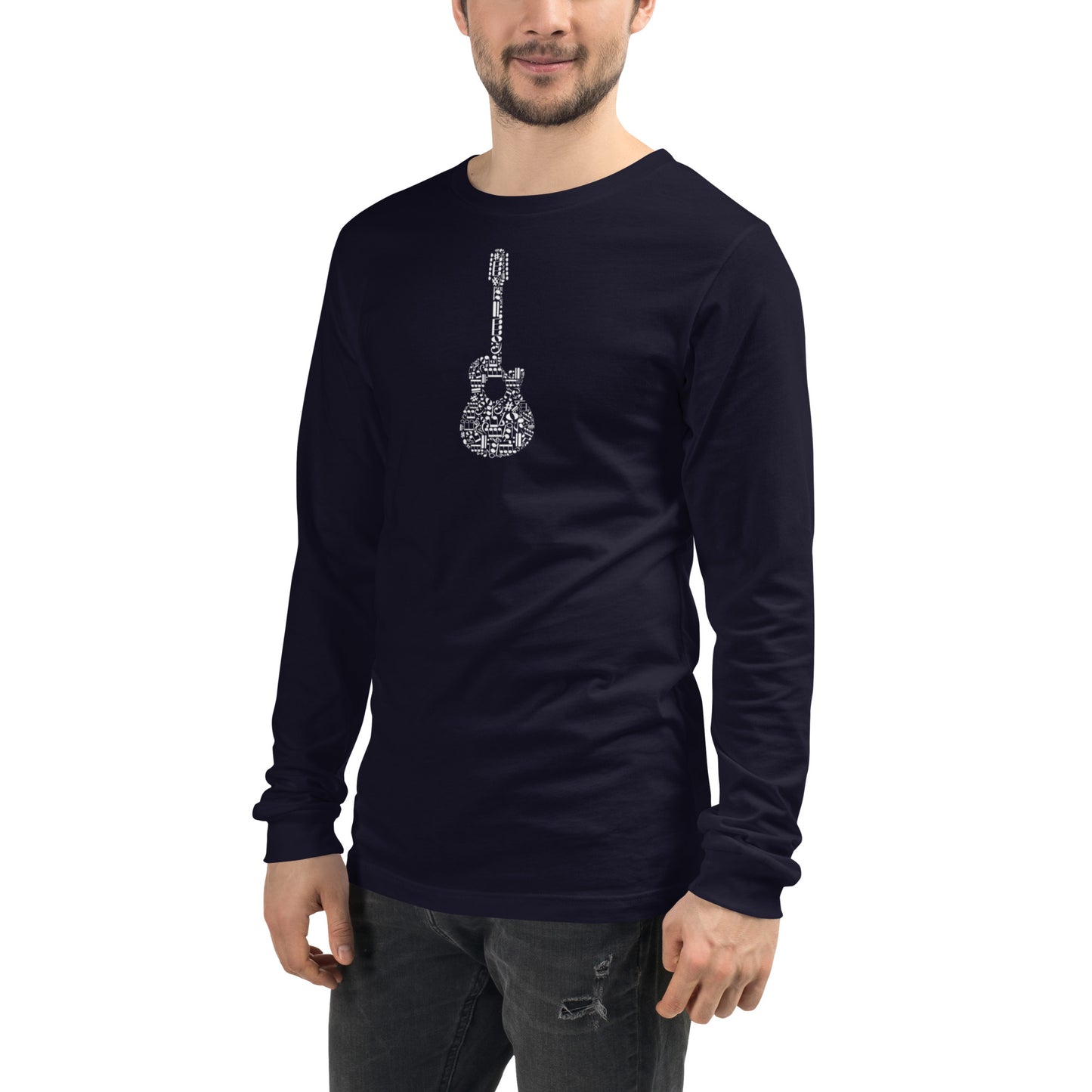 Music Notes Guitar  Long Sleeve Tee