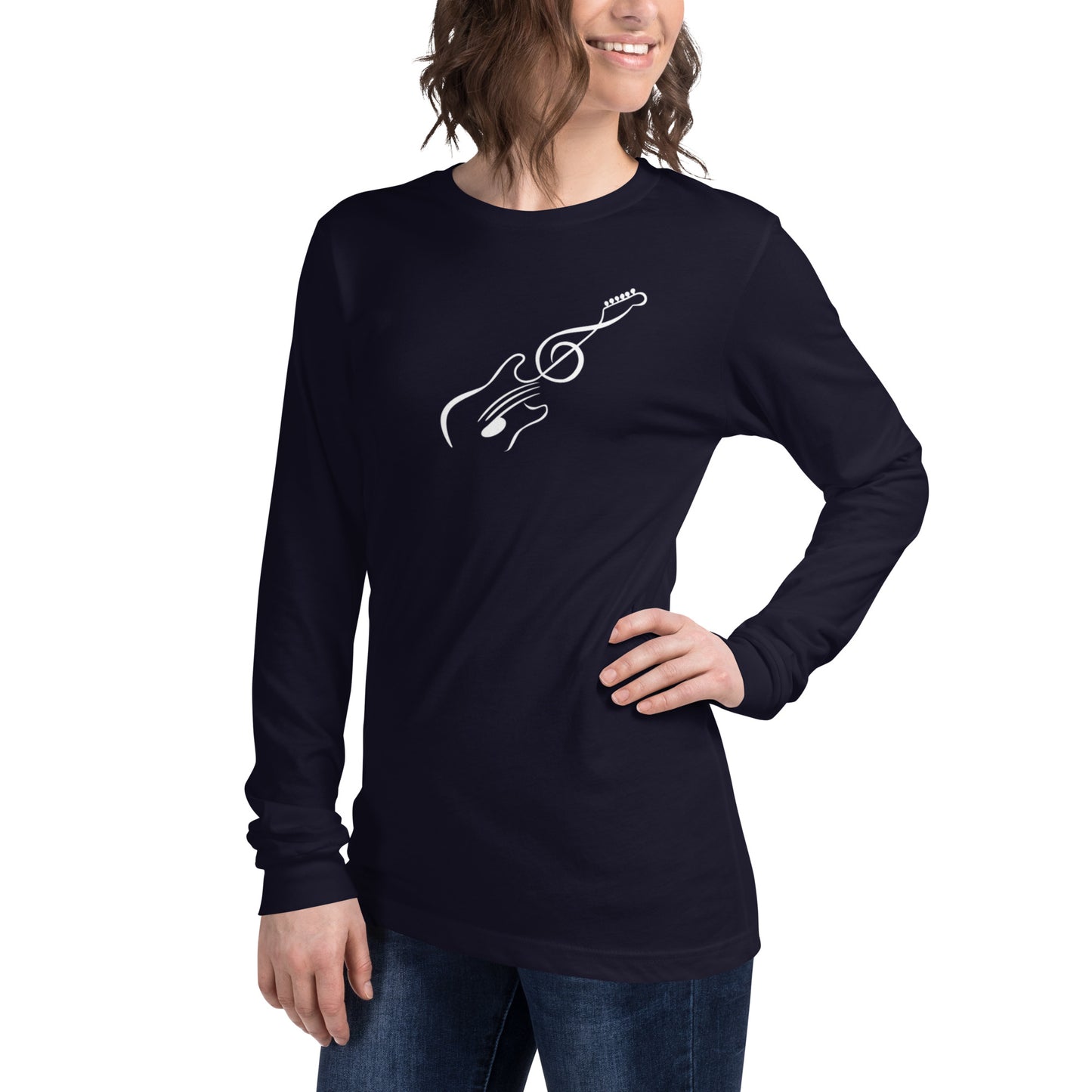 Music Note Guitar Long Sleeve Tee