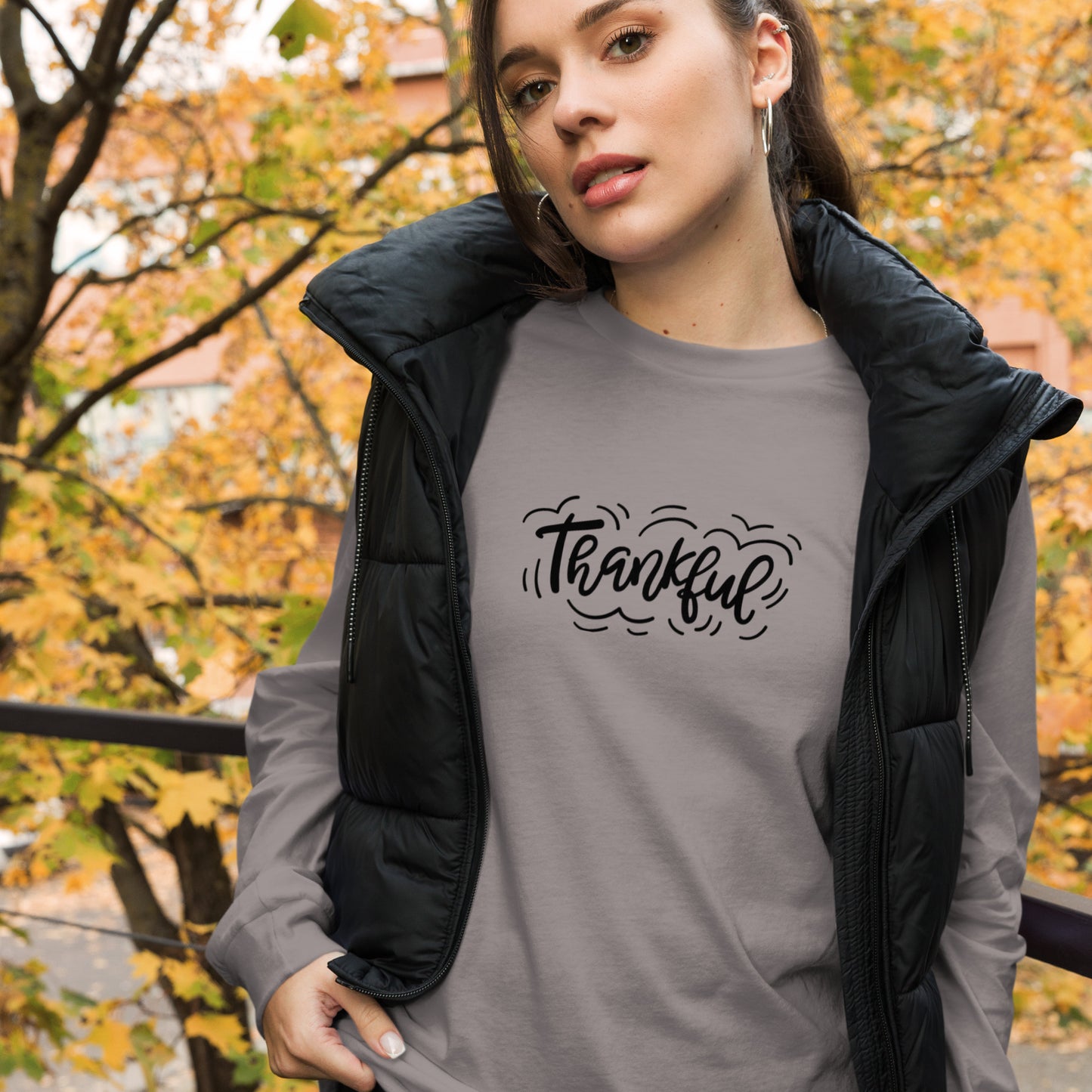 Thankful (black) Long Sleeve Tee