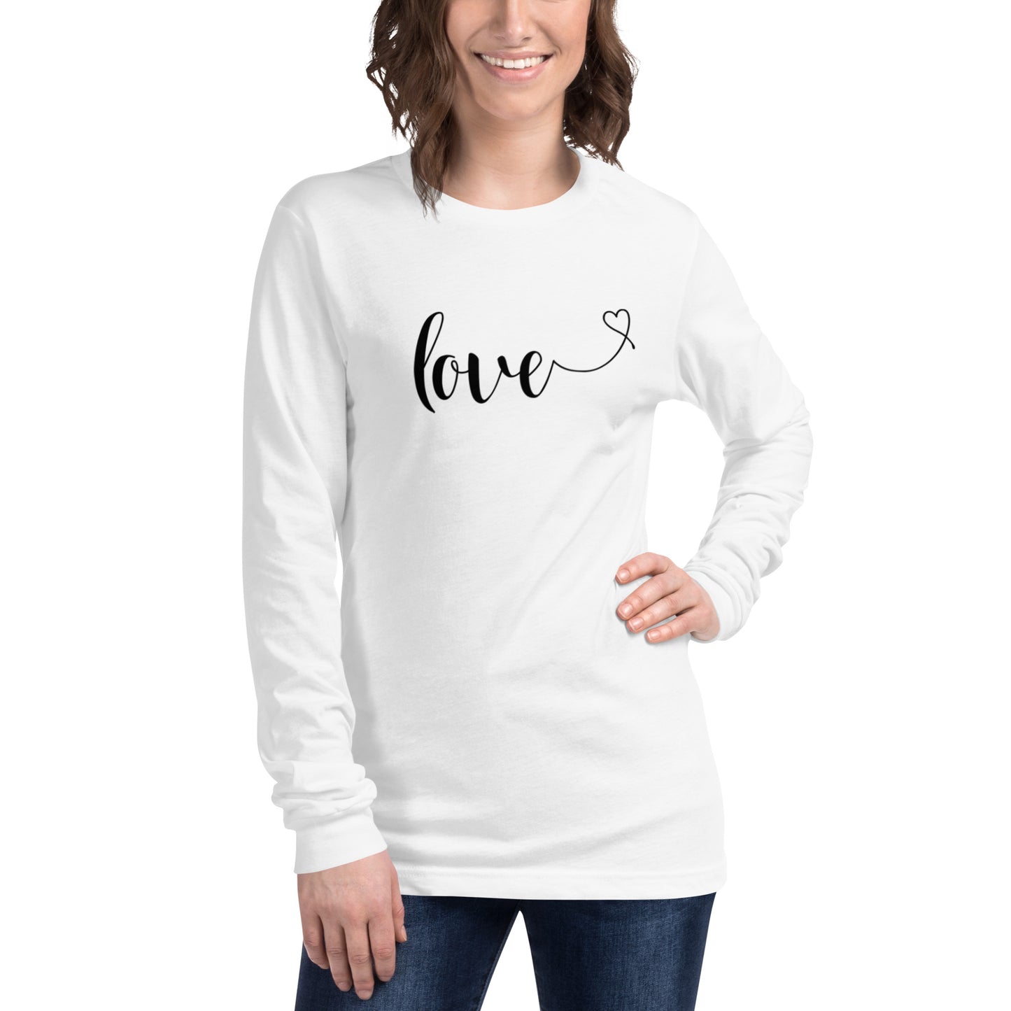 Love (heart) (black) Long Sleeve Tee