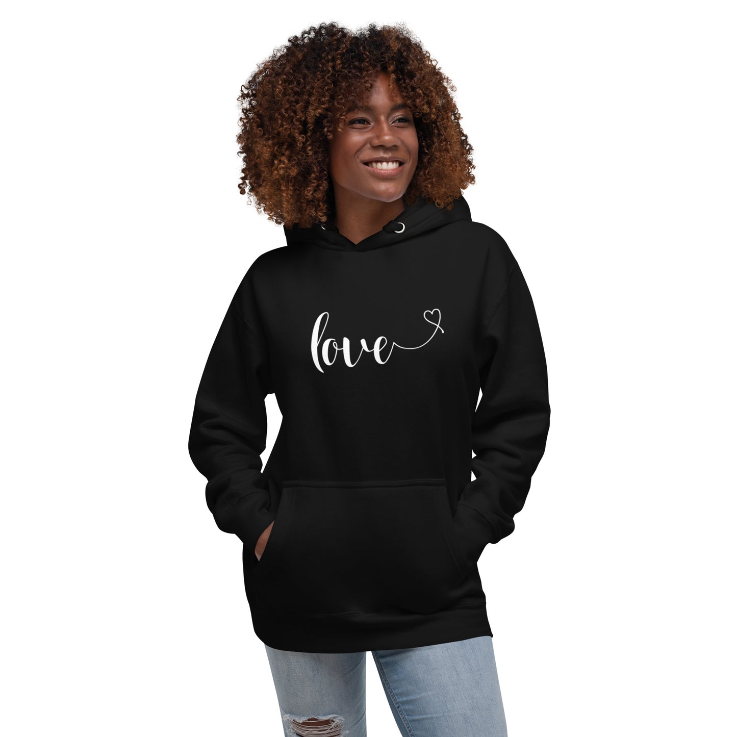 Love (heart) (white) Hoodie