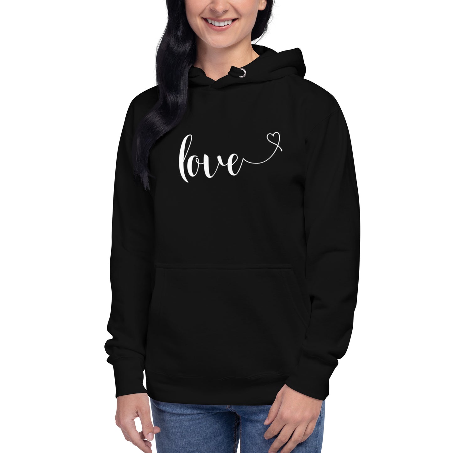 Love (heart) (white) Hoodie