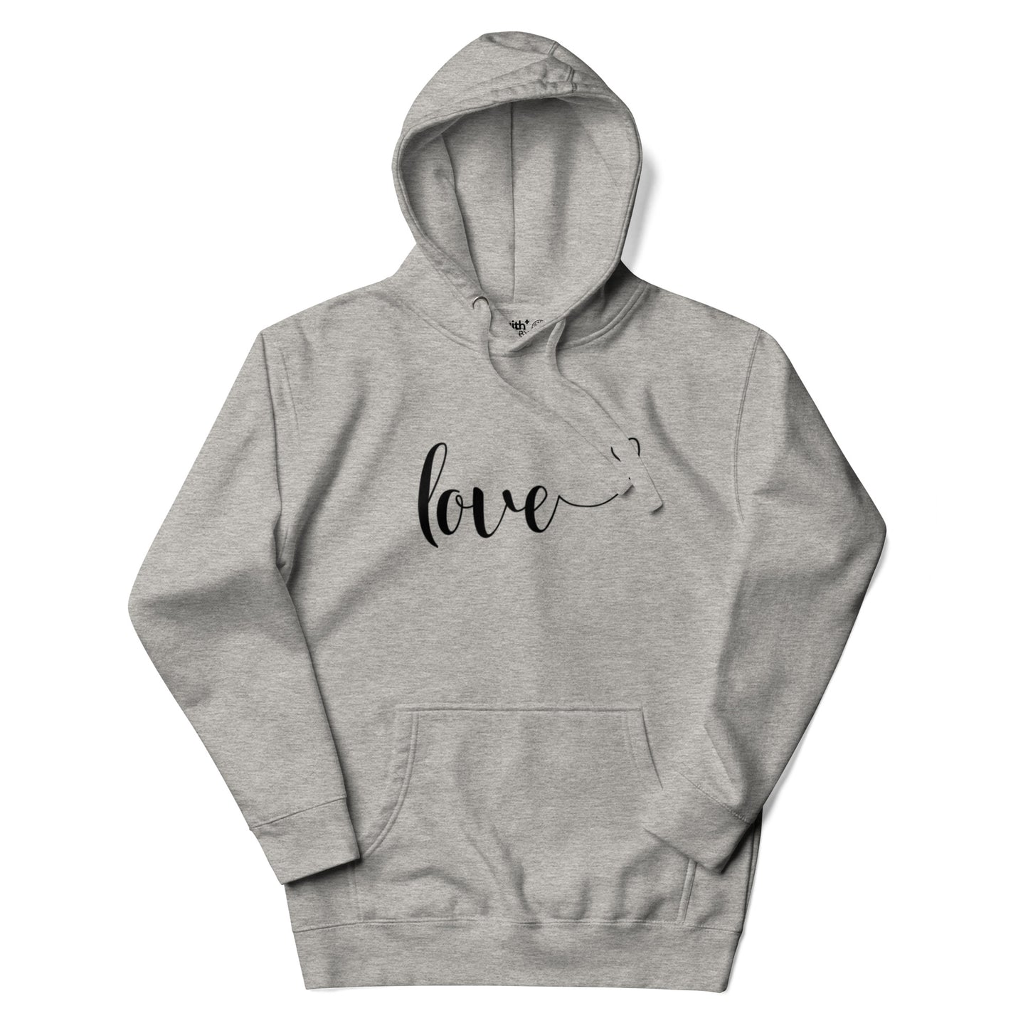 Love (heart) (black) Hoodie