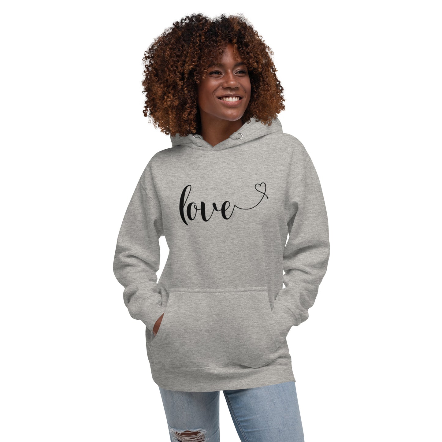 Love (heart) (black) Hoodie