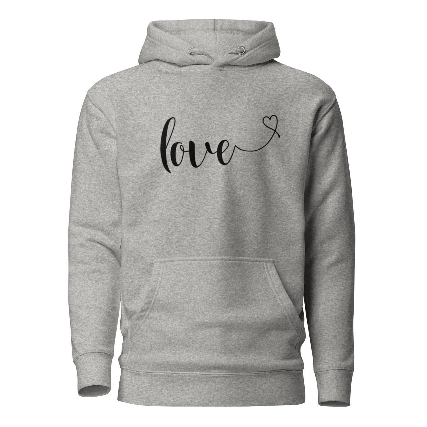 Love (heart) (black) Hoodie