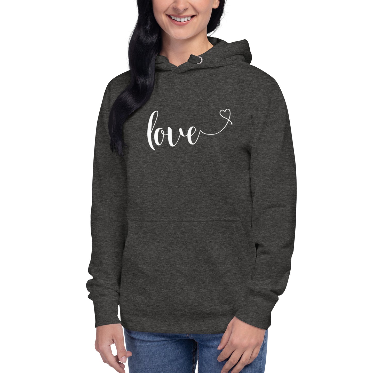 Love (heart) (white) Hoodie