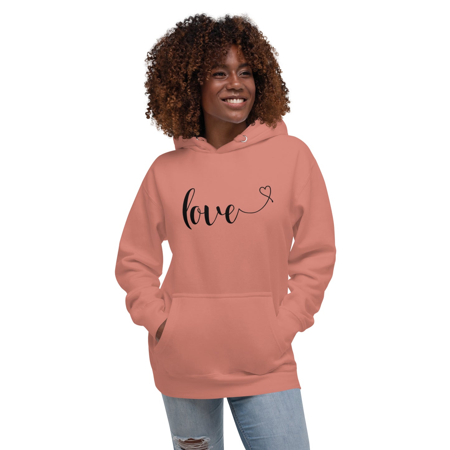 Love (heart) (black) Hoodie