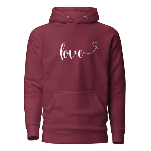 Love (heart) (white) Hoodie