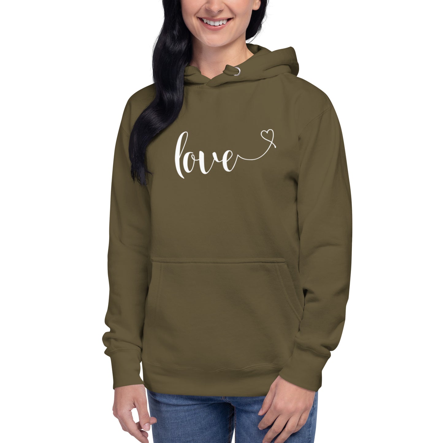 Love (heart) (white) Hoodie