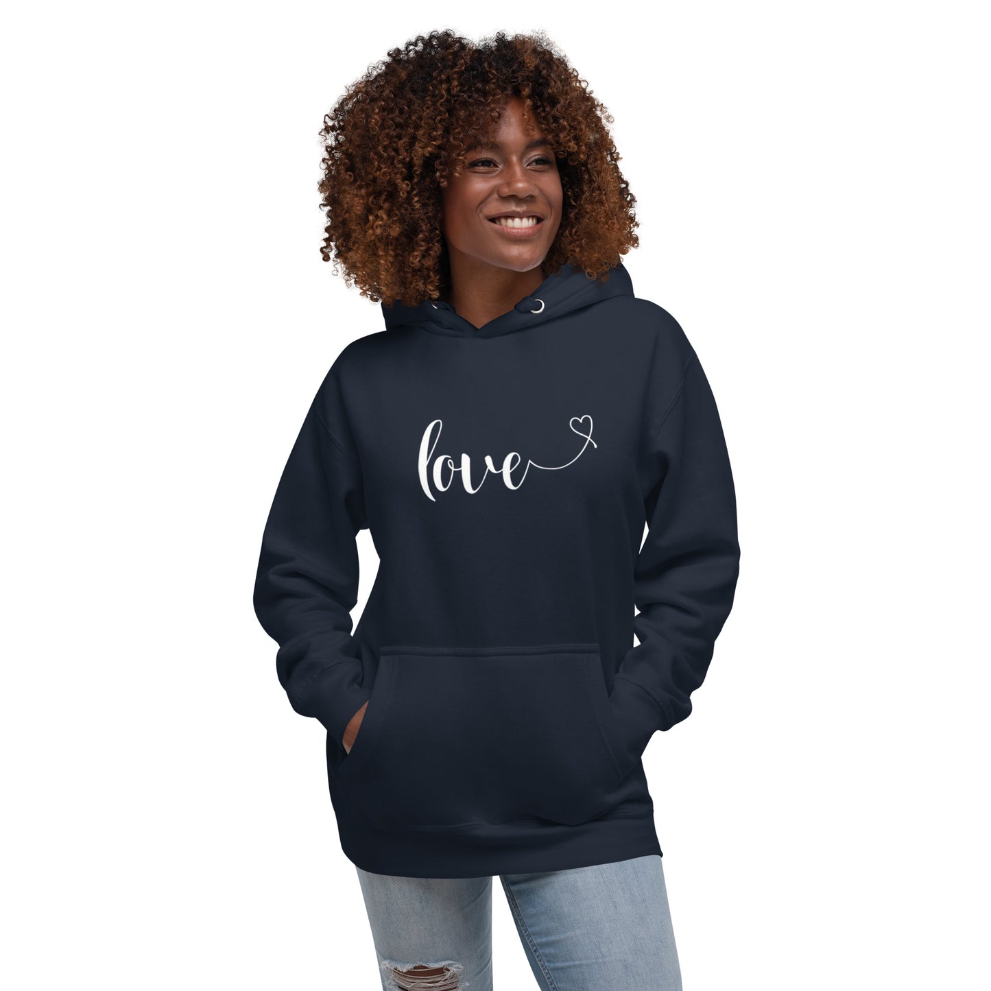 Love (heart) (white) Hoodie