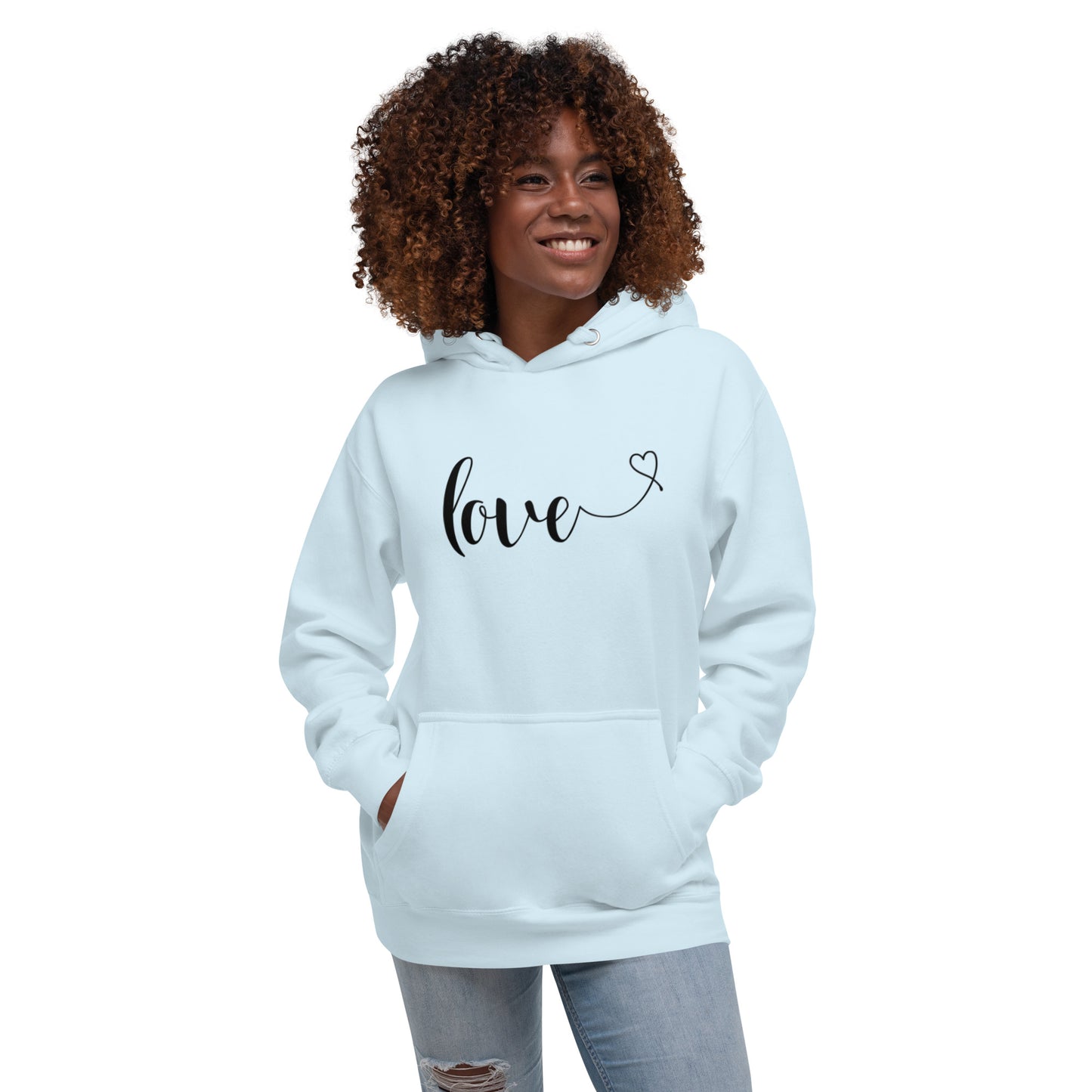 Love (heart) (black) Hoodie