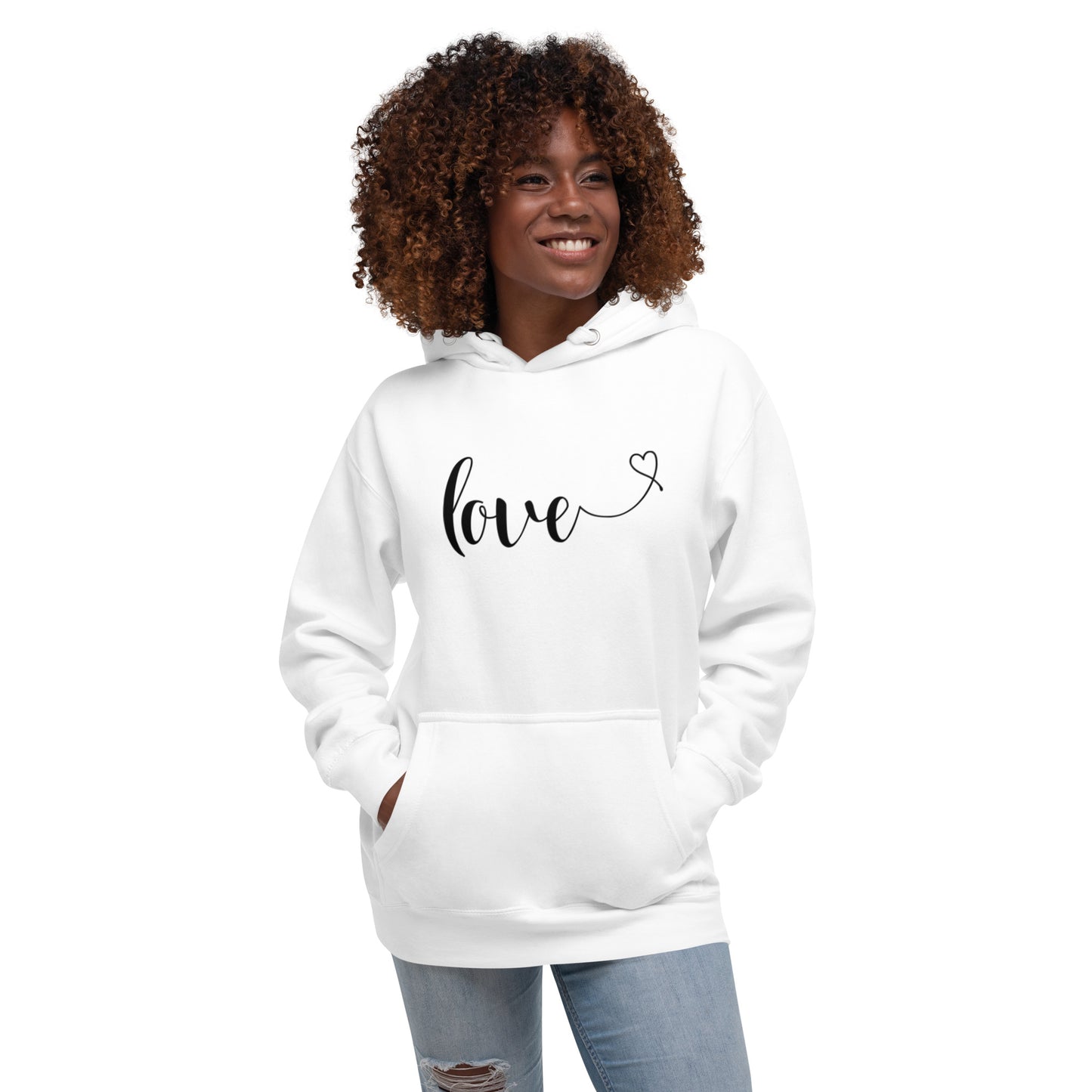 Love (heart) (black) Hoodie