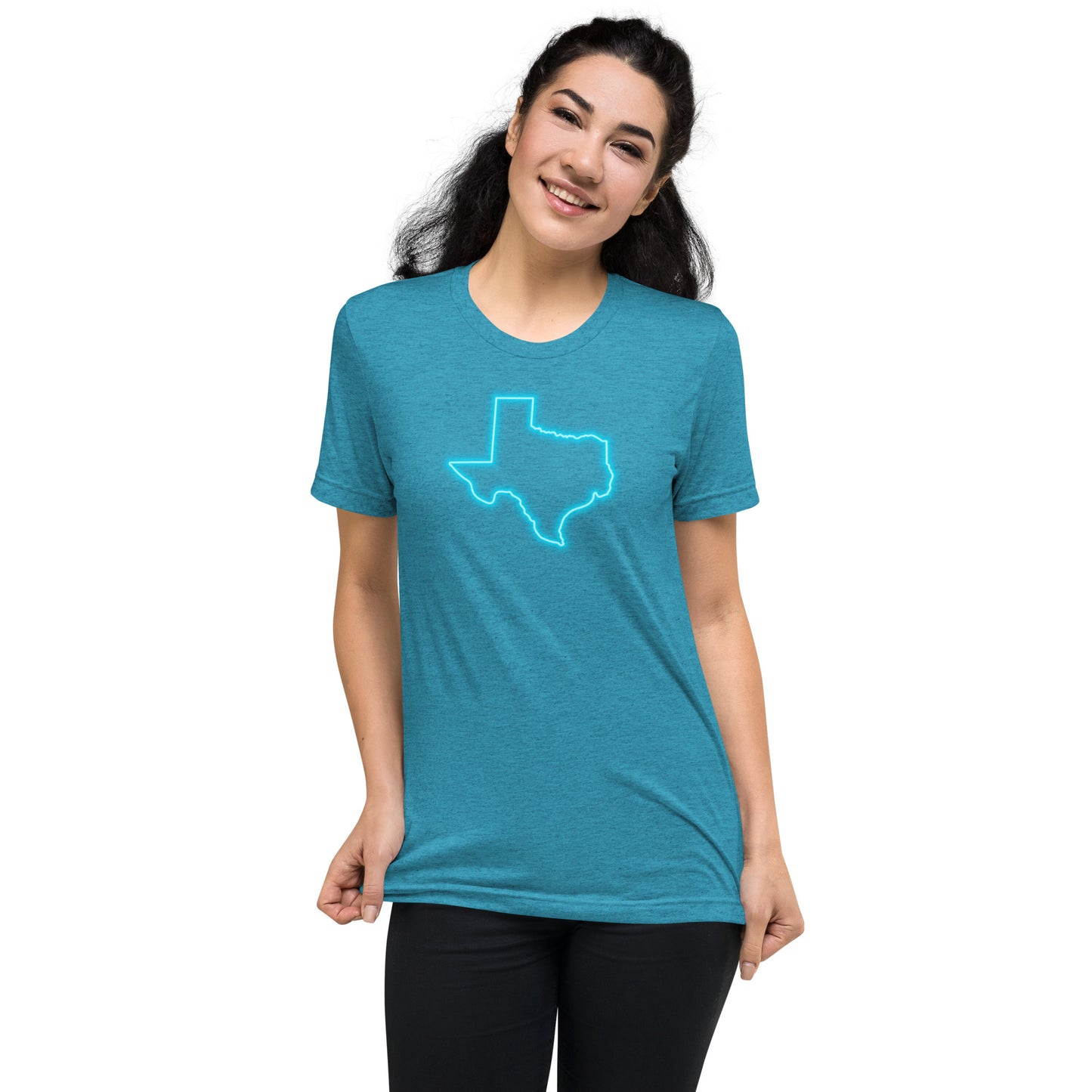 Neon Blue Texas Short Sleeve T-Shirt