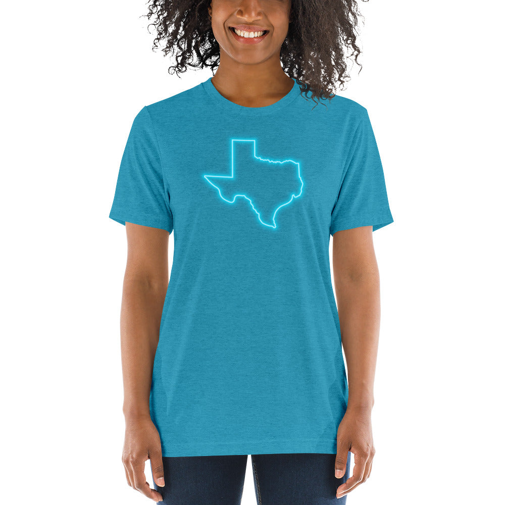 Neon Blue Texas Short Sleeve T-Shirt