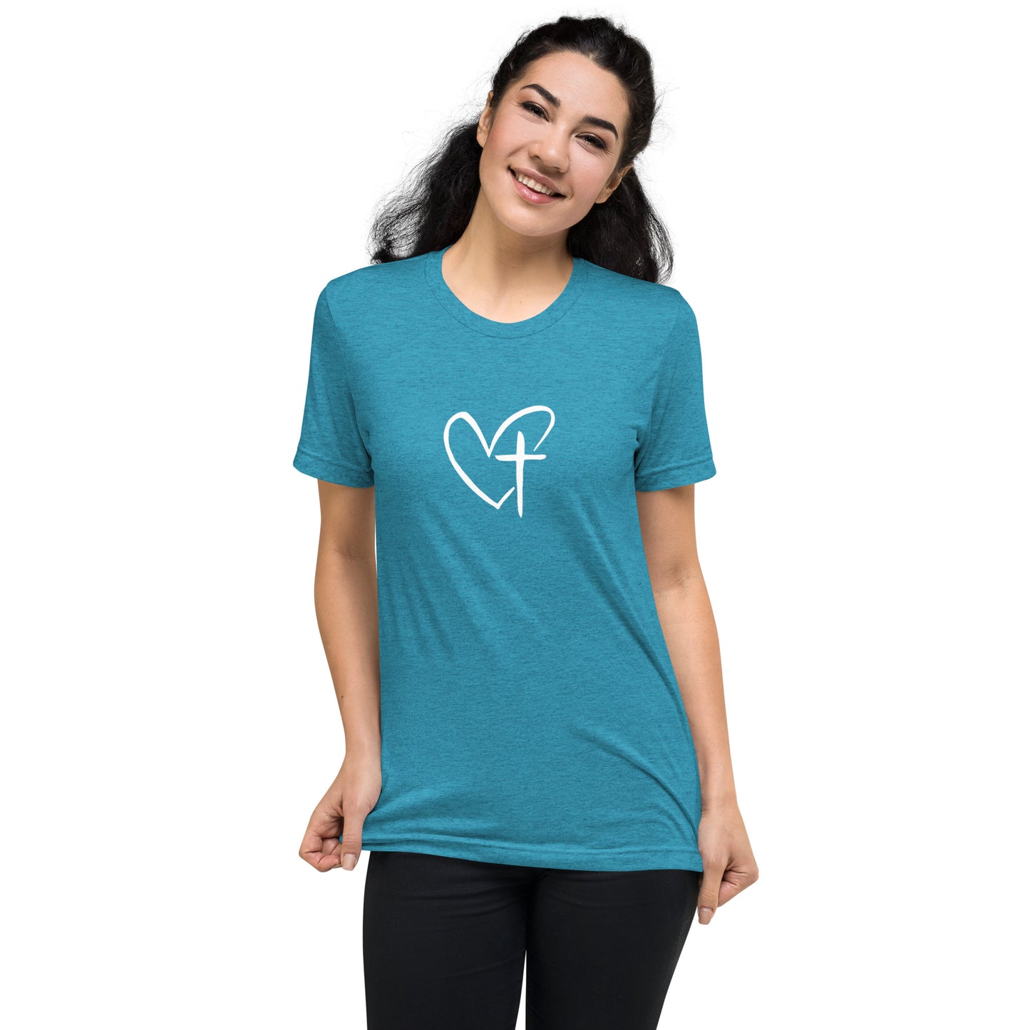 Heart w/ Cross Short Sleeve T-Shirt