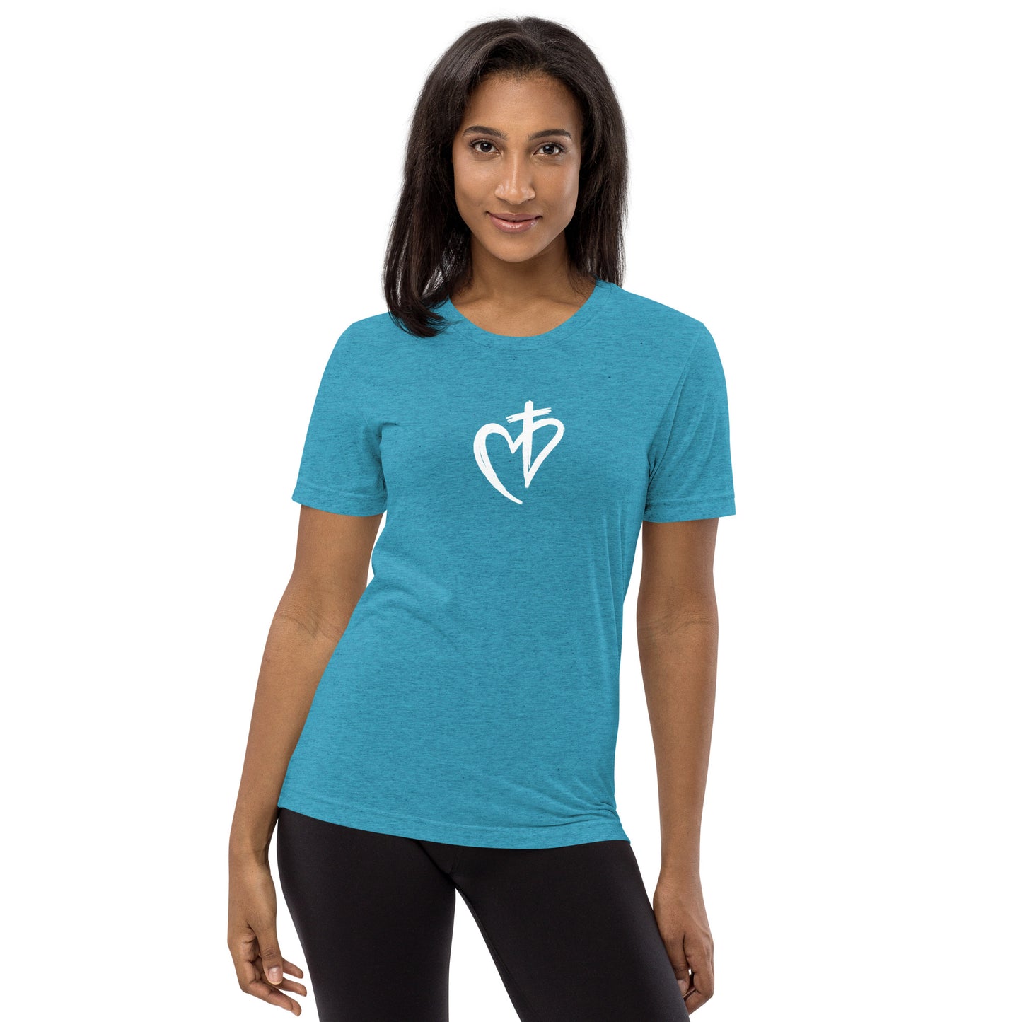 Heart with Cross Short Sleeve T-Shirt