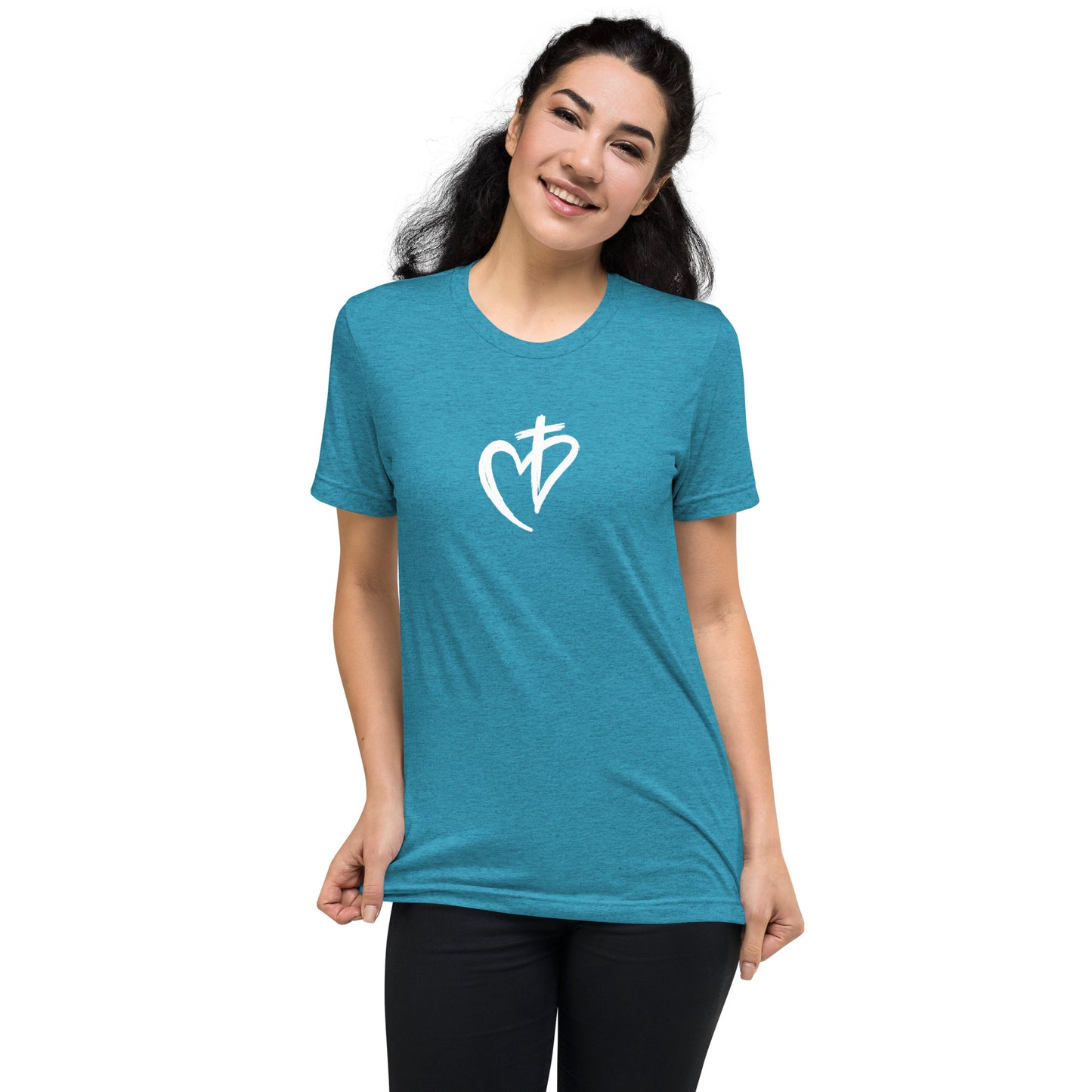 Heart with Cross Short Sleeve T-Shirt