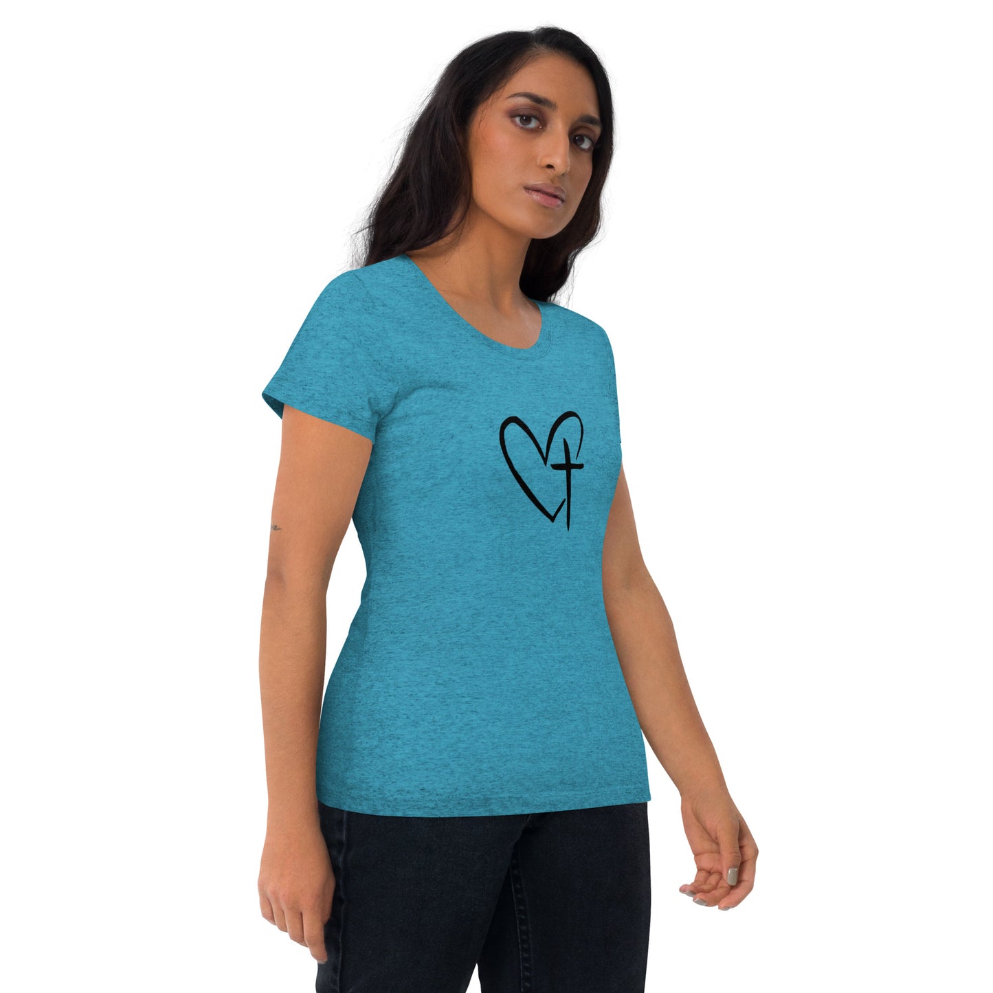 Heart w/ Cross Short Sleeve T-Shirt