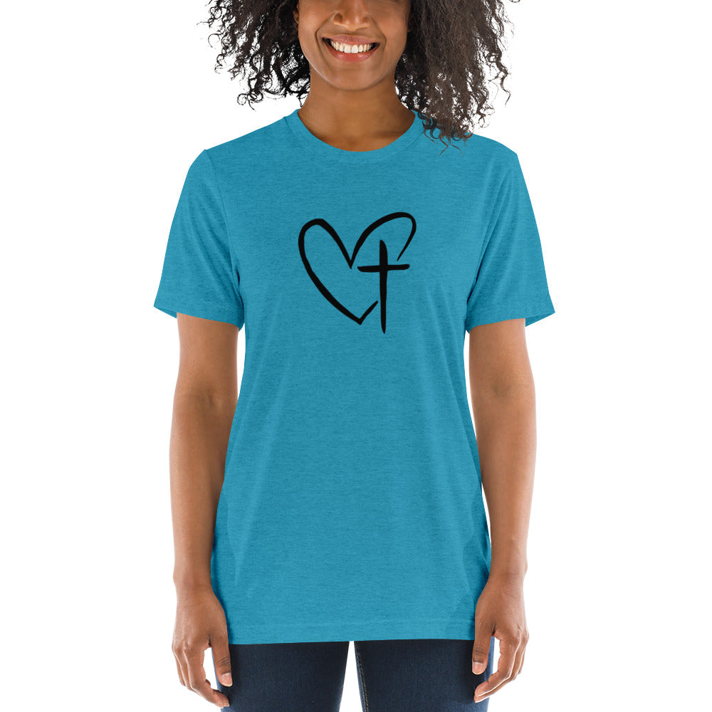 Heart w/ Cross Short Sleeve T-Shirt