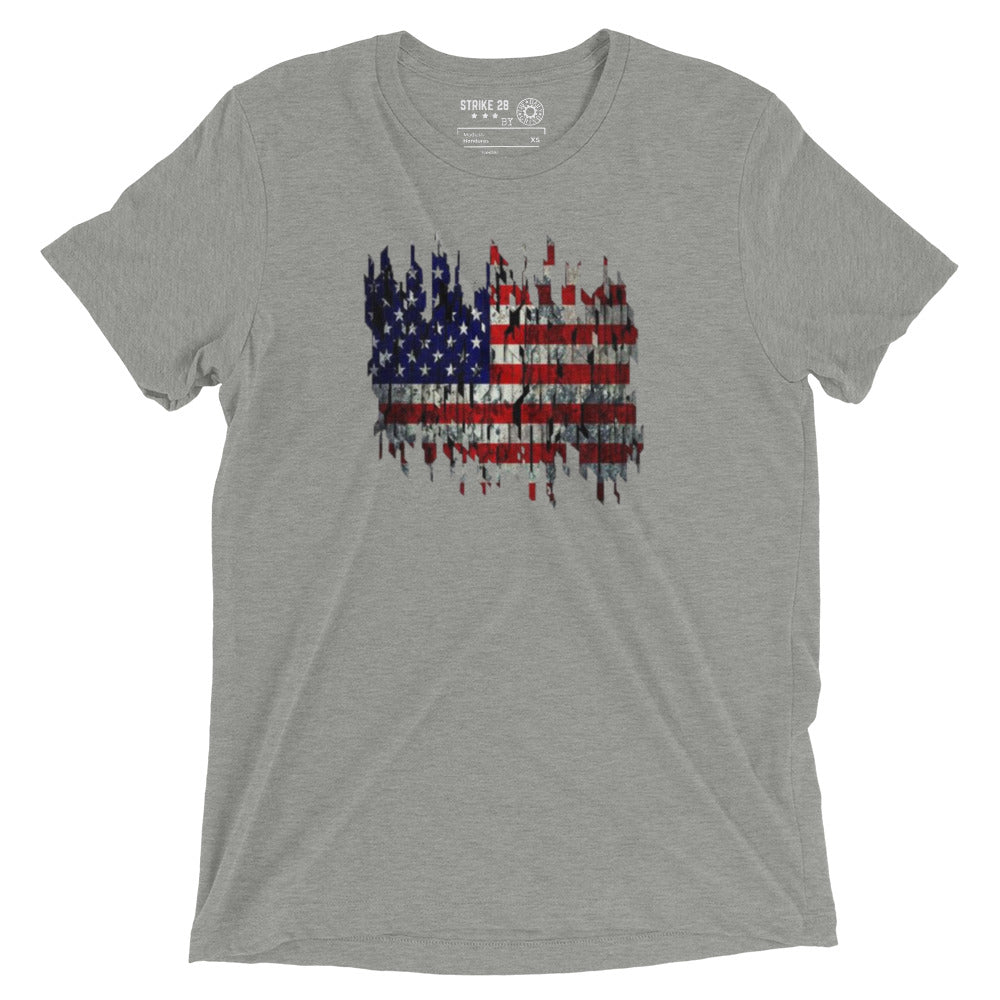 Torn American Flag Short Sleeve T-Shirt