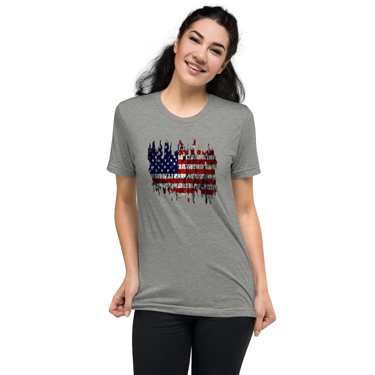 Torn American Flag Short Sleeve T-Shirt