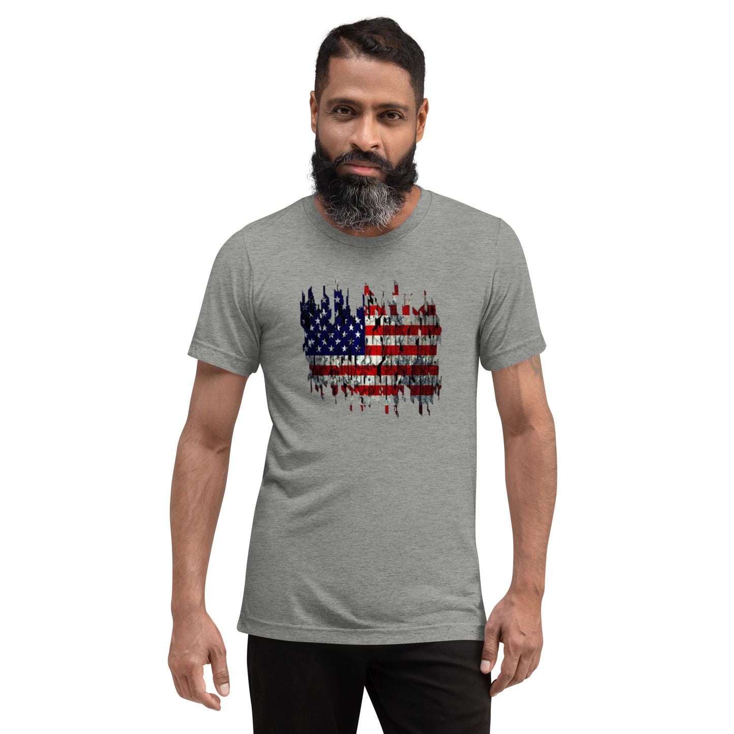 Torn American Flag Short Sleeve T-Shirt