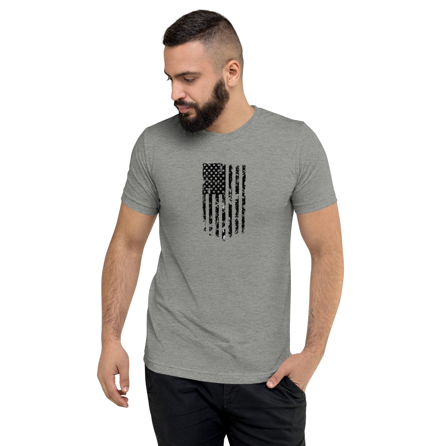 Vertical American Flag Short Sleeve T-Shirt