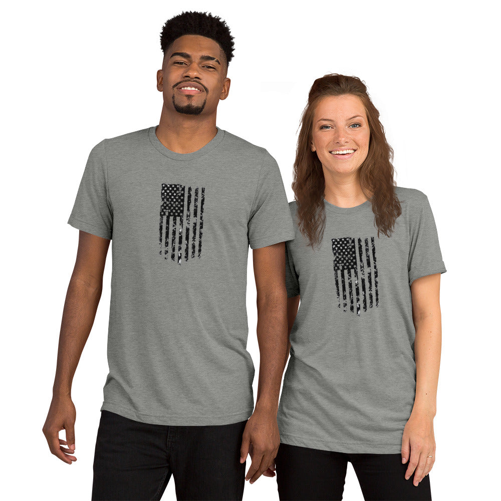 Vertical American Flag Short Sleeve T-Shirt