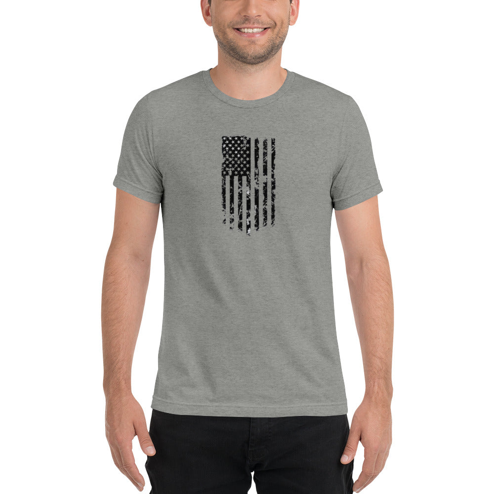 Vertical American Flag Short Sleeve T-Shirt