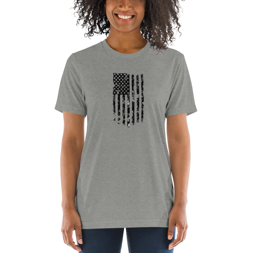 Vertical American Flag Short Sleeve T-Shirt