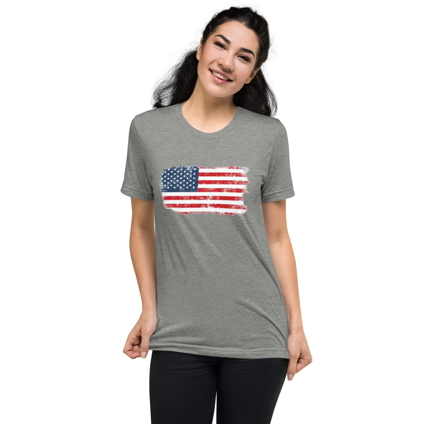 Color American Flag Short Sleeve T-Shirt